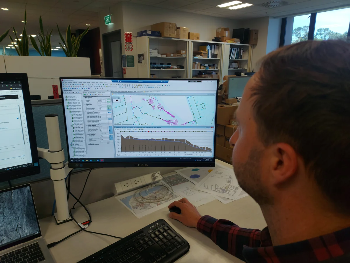 Jess Battaerd undertaking digital wastewater mapping in October 2024